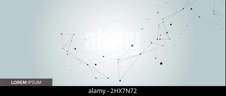 Geometric connected technology design with lines and dots Stock Vector