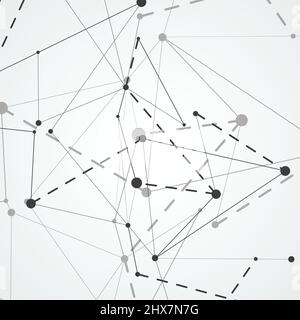 Abstract connecting dots and lines and technology background Stock Vector