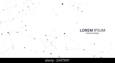 Geometric connected line and dots and vector banner design Stock Vector