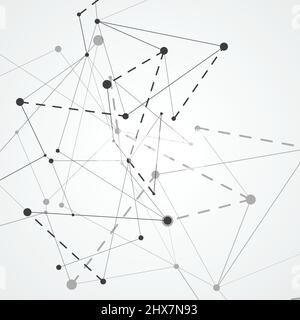 Abstract network connections with dots and lines Stock Vector