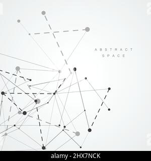 Abstract connecting dots and lines and technology background Stock Vector