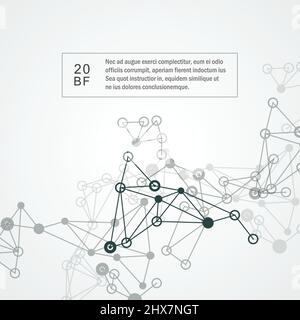Vector connection pattern with dynamic lines and dots Stock Vector