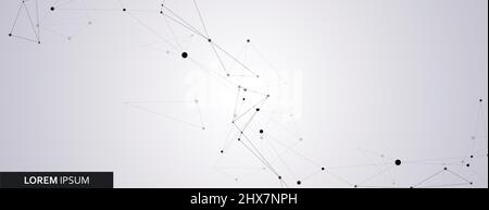 Geometric connected technology design with lines and dots Stock Vector
