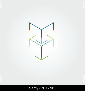 Vector illustration on 3D square elements Stock Vector