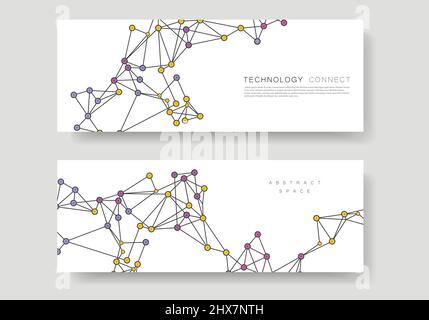 Minimalistic abstract technology connection design and business templates with lines and dots Stock Vector