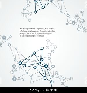 Vector connection pattern with dynamic lines and dots Stock Vector