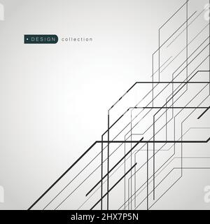 Vector lines concept pattern and technology modern background Stock Vector