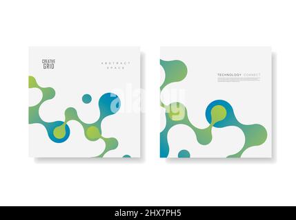 Vector green-blue connected mallets on white background Stock Vector