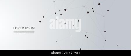Abstract connection pattern with dynamic lines and dots Stock Vector