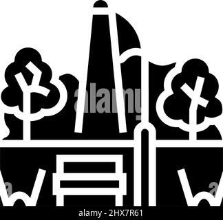 light park glyph icon vector illustration Stock Vector