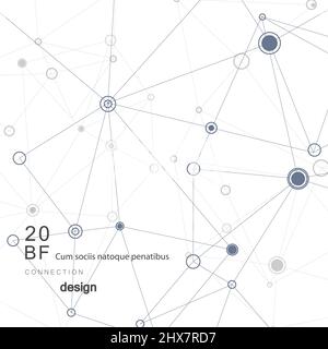 Modern black connect abstract lines on white background for concept design and vector technology network Stock Vector