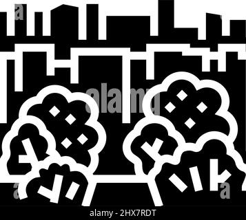 city park glyph icon vector illustration Stock Vector