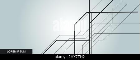 Vector abstract background with black overlapping lines for graphic design Stock Vector