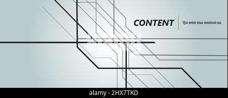 Vector black technology lines on banner background Stock Vector