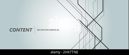 Vector black technology lines on banner background Stock Vector