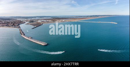 Panorama aérien de Port La Nouvelle Stock Photo
