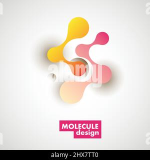 Vector circles and abstract shapes connect element on white background Stock Vector