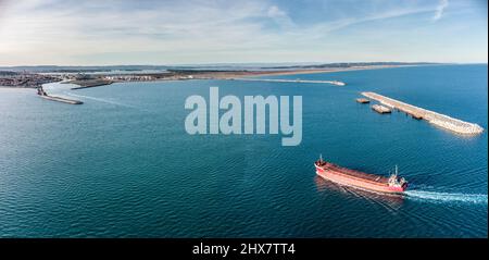 Panorama aérien de Port La Nouvelle Stock Photo