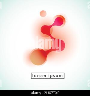 Creative molecule or atom connect design with color circles and lines Stock Vector