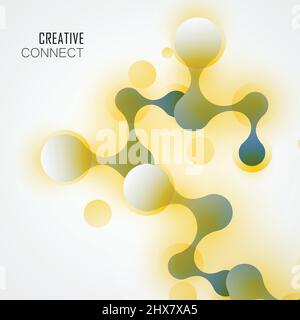 Abstract connect molecule vector and technology concept illustration Stock Vector