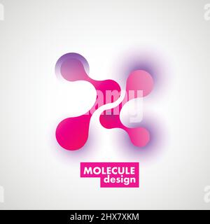 Flat modern connection dots and technology molecule or atom design Stock Vector