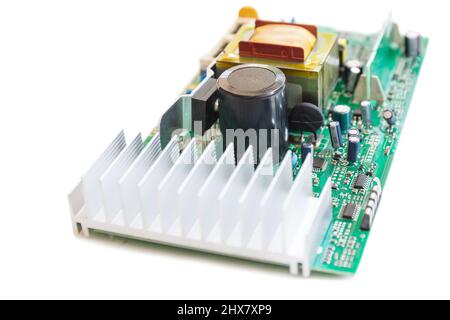 Selected focus microprocessor for electronic circuit board. Stock Photo