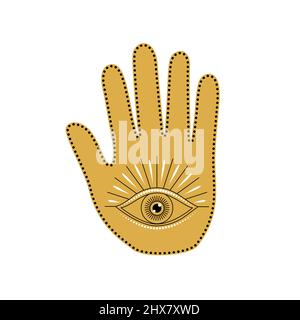 Palm with all seeing eye Stock Vector