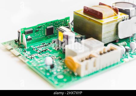 Selected focus microprocessor for electronic circuit board. Stock Photo