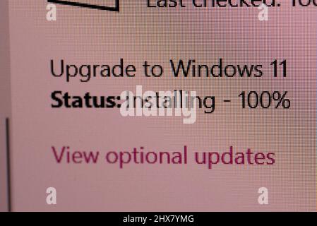Upgrade to and install Windows 11 on a PC Stock Photo
