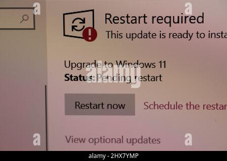 Upgrade to and install Windows 11 on a PC Stock Photo