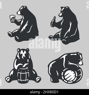 sitting bear silhouette