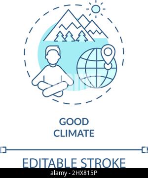Good climate turquoise concept icon Stock Vector