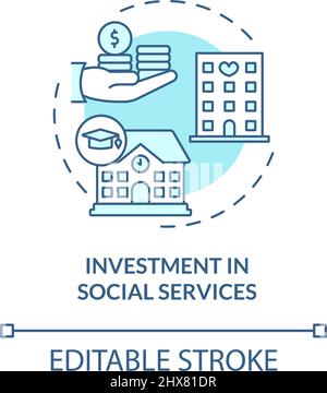 Investment in social services turquoise concept icon Stock Vector