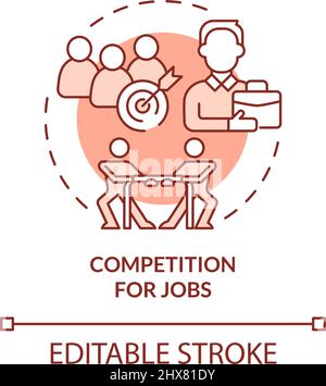 Competition for jobs terracotta concept icon Stock Vector