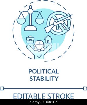 Political stability turquoise concept icon Stock Vector