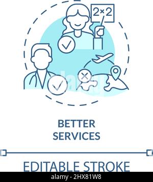 Better services turquoise concept icon Stock Vector