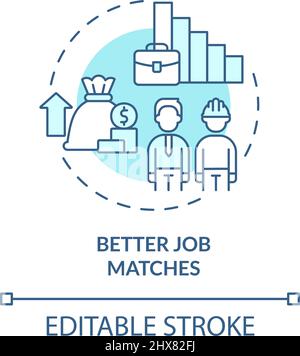 Better job matches turquoise concept icon Stock Vector