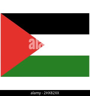 flag of Palestine on white background. Palestine country flag. flat style. Stock Photo