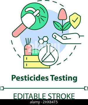 Pesticides testing concept icon Stock Vector