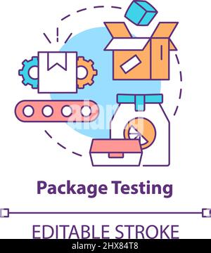 Package testing concept icon Stock Vector