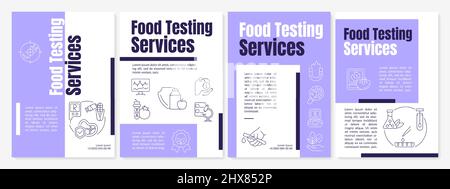 Food testing lab services purple brochure template Stock Vector