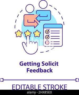 Getting solicit feedback concept icon Stock Vector