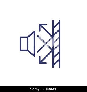 soundproofing line icon on white Stock Vector