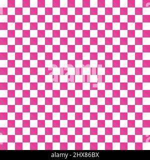 Plaid fabric textile cloth checker chess pink color abstract background texture wallpaper square shape vector and illustration Stock Vector