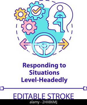 Responding to situations level-headedly concept icon Stock Vector