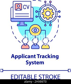 Applicant tracking system concept icon Stock Vector