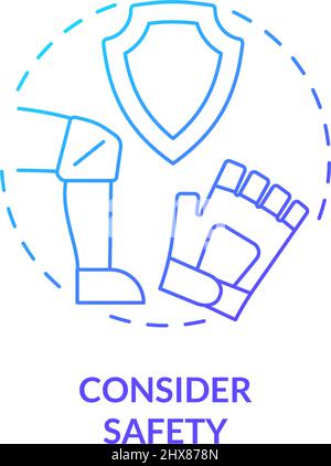Consider safety blue gradient concept icon Stock Vector