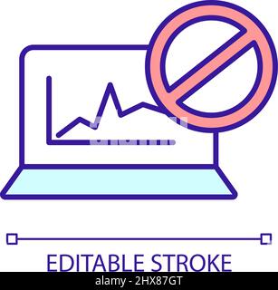 No access to market research RGB color icon Stock Vector