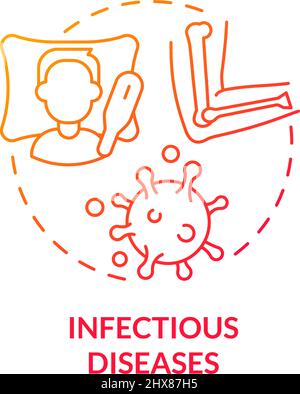 Infectious diseases red gradient concept icon Stock Vector