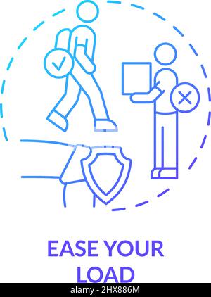 Ease your load blue gradient concept icon Stock Vector